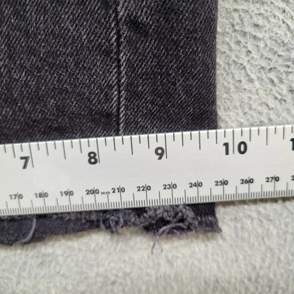 Levi's 501 Womens‎ Shorts 24 Black Big E Ribcage Cut Off High Rise Button Fly